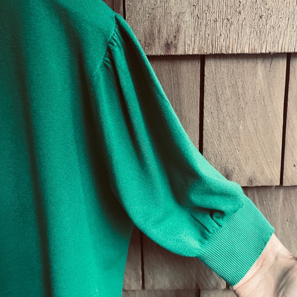 Bright Green Knitted Cardigan Short Sleeve Rhinestone Embroidery Sioni Milano - Picture 9 of 9